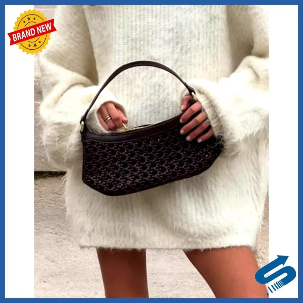 Vegan Leather Shoulder Bag Chic Minimal Crossbody Detachable Strap Elegant